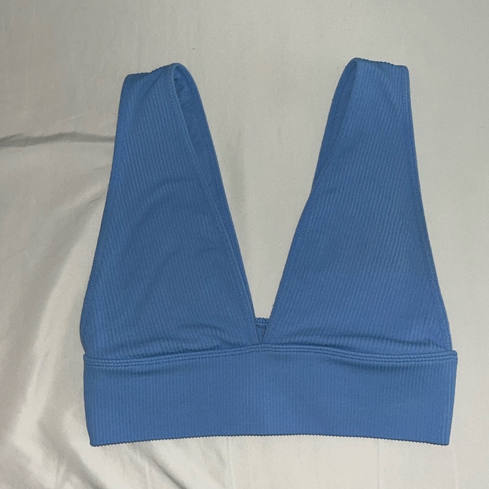 Blue Ribbed Top